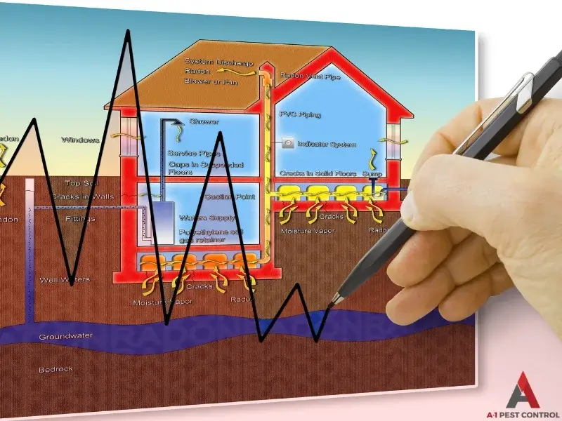 Chart showing radon levels in a home for radon testing service in Banner Elk, NC.