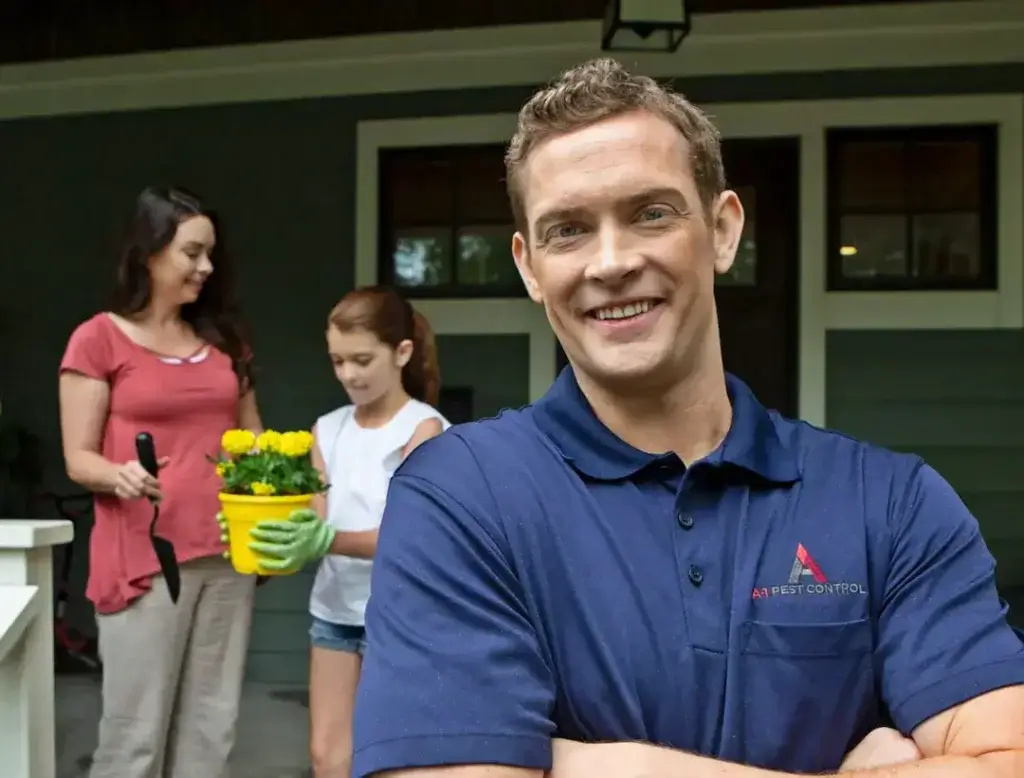 Professional exterminator smiling. Termite control in Mooresville NC, termite exterminator in Mooresville, termite inspection Mooresville NC.